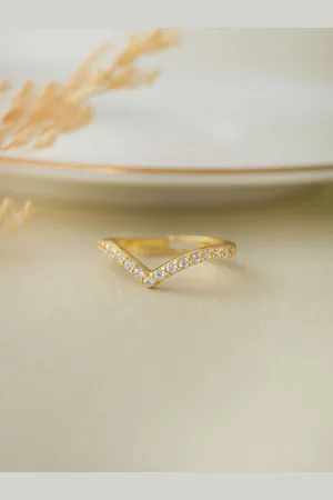 MANNASH 925 Sterling Silver 18kt Gold Plated CZ-Studded Finger Ring