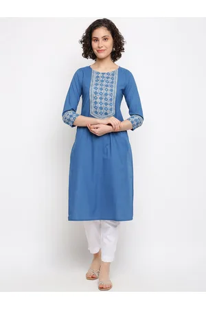 IMARA Geometric Printed Gotta Patti Cotton Kurta