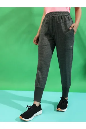 Campus Women Grey Mid-Rise Cotton Joggers