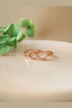 MANNASH 925 Sterling Silver 18kt Rose Gold Plated Adjustable Finger Ring