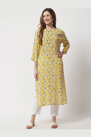 BEATNIK Yellow Floral Printed Kurta