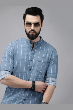 Buy Roadster Men Blue Printed Casual Sustainable Shirt - Shirts for Men  1364628 | Myntra