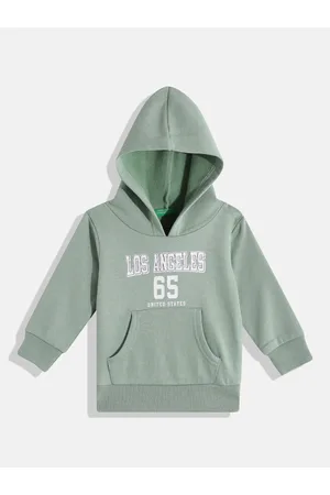 Benetton Boys Typography Printed Hooded Sweatshirt