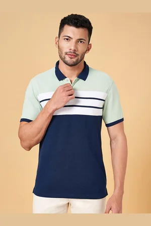 Pantaloons Colourblocked Polo Collar Cotton T-Shirt