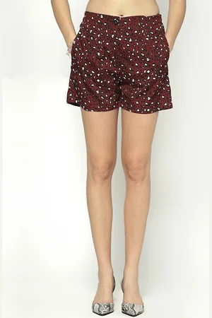 Sera Women Printed Mid-Rise Regular Shorts