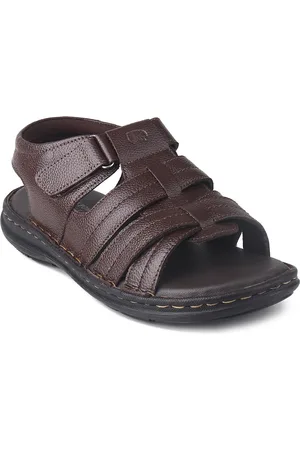 Red Chief Men Textured Leather Comfort Sandals