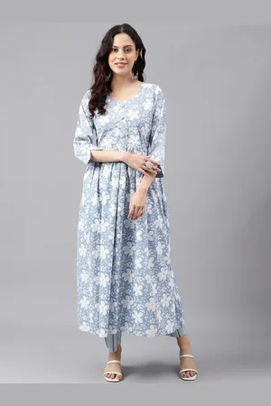 SAABHI Floral Printed Regular Pure Cotton Anarkali Kurta With Palazzos