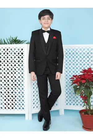 BAESD Boys Single-Breasted Silk Cotton Four-Piece Suit