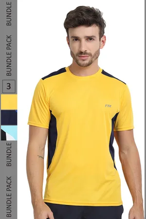 ftx Pack Of 3 Colourblocked Dry Fit Sports T-shirts