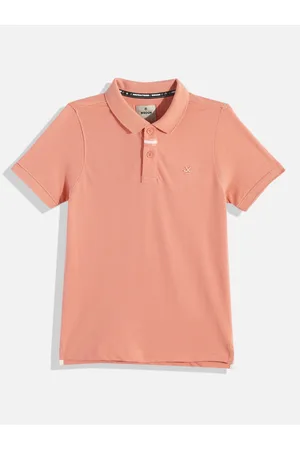 WROGN Boys Solid Polo Collar Slim Fit Knitted T-shirt