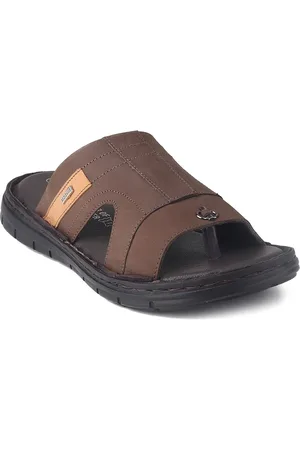 Red Chief Men Textured Leather Comfort Sandals
