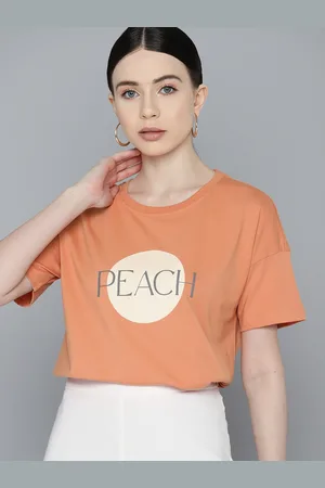 Chemistry Women Pure Cotton Printed Drop-Shoulder Sleeves T-shirt