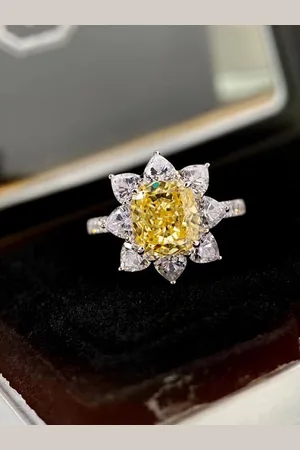 Designs & You Silver Plated AD Studded Floral Finger Ring