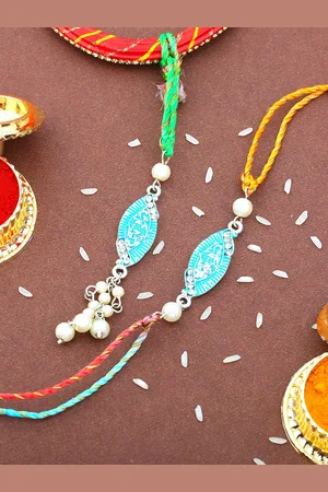 ESTELE Set Of 2 Bhaiya Bhabhi Thread Rakhis