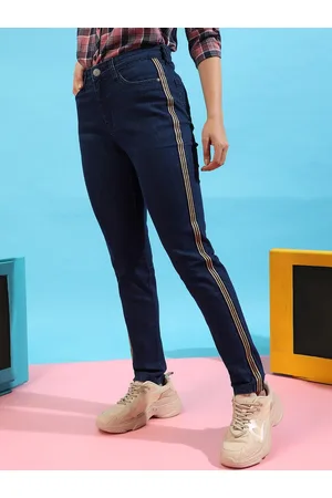 Campus Women Navy Blue Smart Clean Look Cotton Non Stretchable Jeans