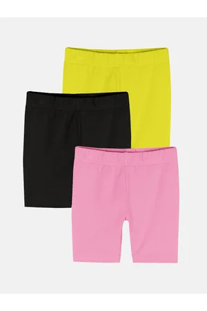 KiddoPanti Pack Of 3 Girls Mid-Rise Sports Shorts