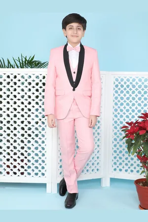 BAESD Boys Single Breasted Four Piece Silk Cotton Party Suit