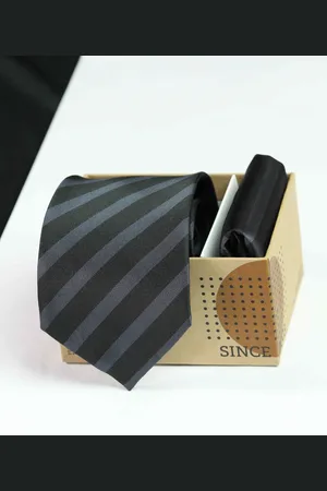 Tossido Men Woven Design Tie And Pocket Square Accessory Gift Set