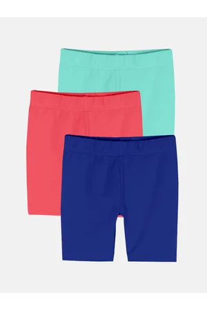 KiddoPanti Pack Of 3 Girls Mid-Rise Sports Shorts