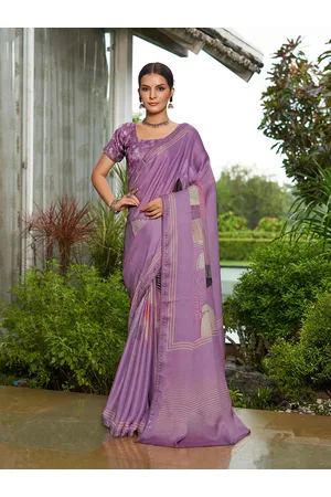 Mitera Abstract Printed Sequinned Pure Georgette Saree
