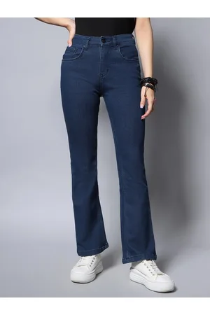 High Star Women Blue Bootcut High-Rise Jeans