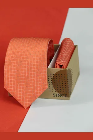 Tossido Men Woven Design Tie And Pocket Square Accessory Gift Set