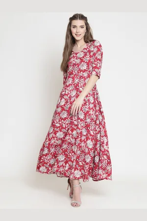 Sera Women Printed Red Maxi Dress