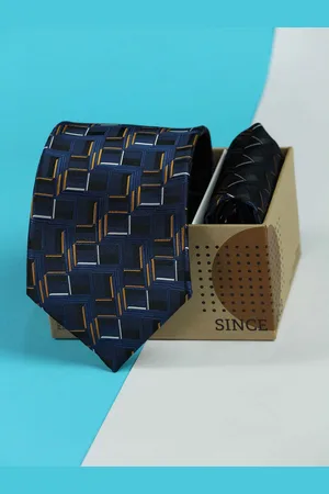 Tossido Men Woven Design Tie And Pocket Square Accessory Gift Set