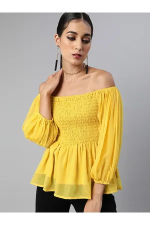 Sera Off Shoulder Puff Sleeves Smocked Top