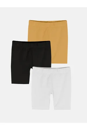 KiddoPanti Pack Of 3 Girls Mid-Rise Sports Shorts