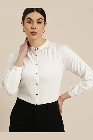 Invictus Women White Textured Formal Shirt
