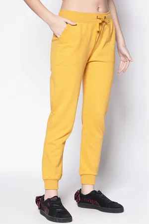 Sera Yellow Women Mid-Rise Pure Cotton Joggers