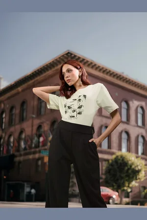 Chemistry Pure Cotton Graphic Printed Drop-Shoulder Sleeves Casual T-shirt
