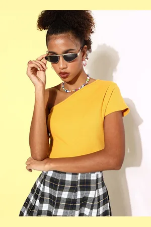 Moda Rapido Ribbed One Shoulder Crop Top
