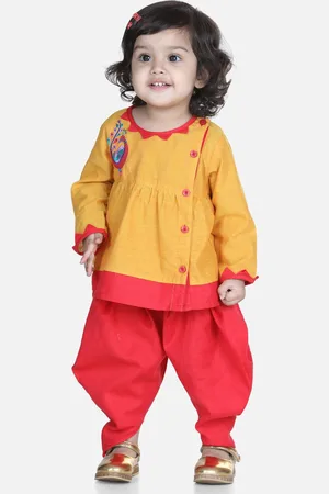BownBee Girls Embroidery Top with Dhoti Pants