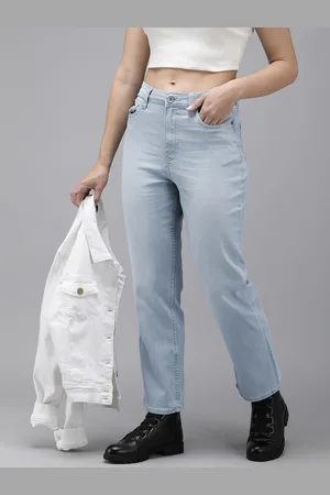 Roadster The Life Co. Women Straight Fit Mid-Rise Stretchable Jeans