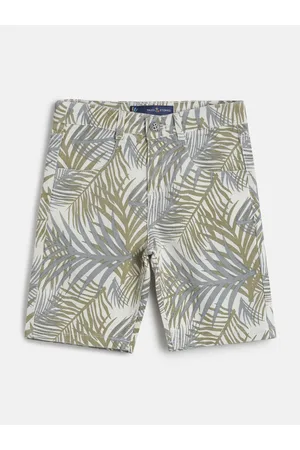 TALES & STORIES Boys Tropical Printed Mid-Rise Cotton Shorts