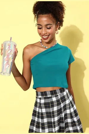 Moda Rapido One Shoulder Ribbed Crop Top