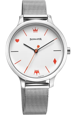 Sonata Women Printed Dial & Bracelet Style Straps Analogue Watch 87050SM01