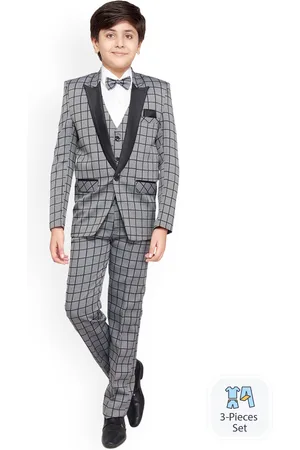 BAESD Boys 4-Piece Checked Suit Set