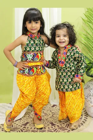 BownBee Boys Ethnic Motifs Embroidered Pure Cotton Regular Kurta with Dhoti Pants