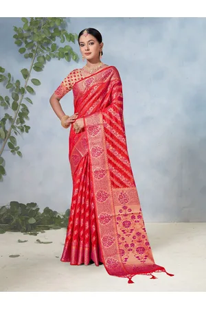 Anouk Ethnic Motifs Woven Design Zari Organza Saree