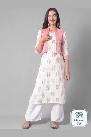 Dollar Missy Floral Printed Regular Kurta With Palazzos & Jacket