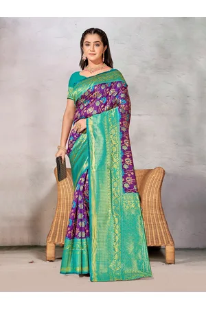 Anouk Floral Woven Design Zari Art Silk Saree