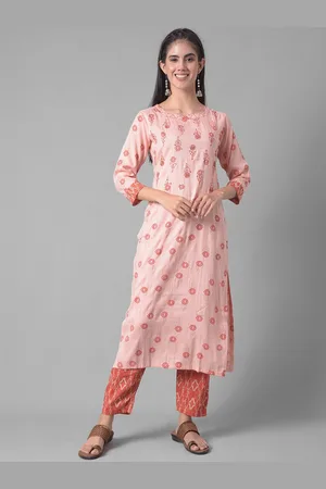 Dollar Missy Ethnic Motifs Printed Sequinned Detailed Kurta with Trousers