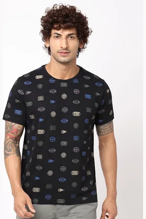 Blue Buddha Typography Printed Cotton T-shirt