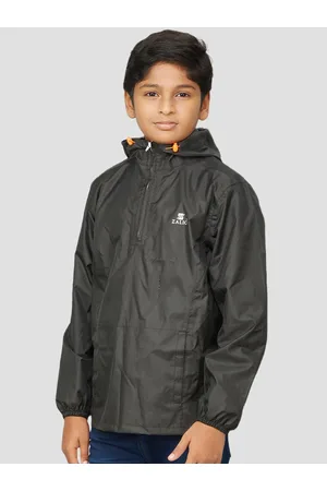 Buy fashion market Men's Boys Black Windcheater With Cap Rain Jacket is a  waterproof outfit for this rainy season (Free-Size, Black) at Amazon.in