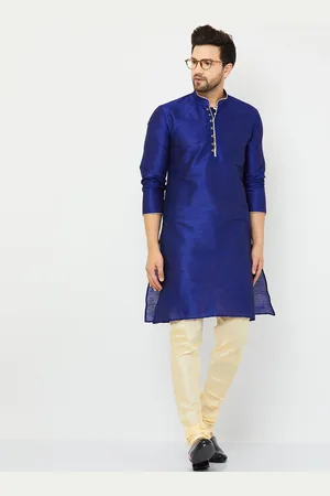 Armaan Ethnic Mandarin Collar Regular Dupion Silk Kurta with Churidar