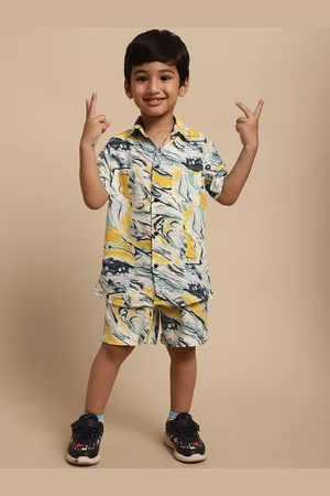 Superminis Boys Printed Relaxed-Fit Shirt with shorts