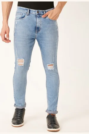 Forever 21 Men Blue Heavy Fade Mildly Distressed Jeans